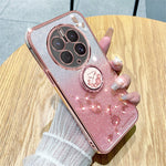 KADEM För Huawei Mate 50 Pro 4G Ringstativ Gradient Fodral Glitter Blomma TPU mobilskal
