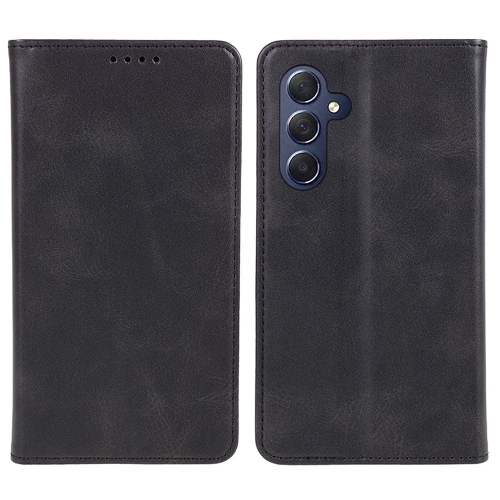 For Samsung Galaxy A24 4G (162.1 x 77.6 x 8.3mm) PU Leather Wallet Stand Case Calf Texture Anti-fall Phone Cover