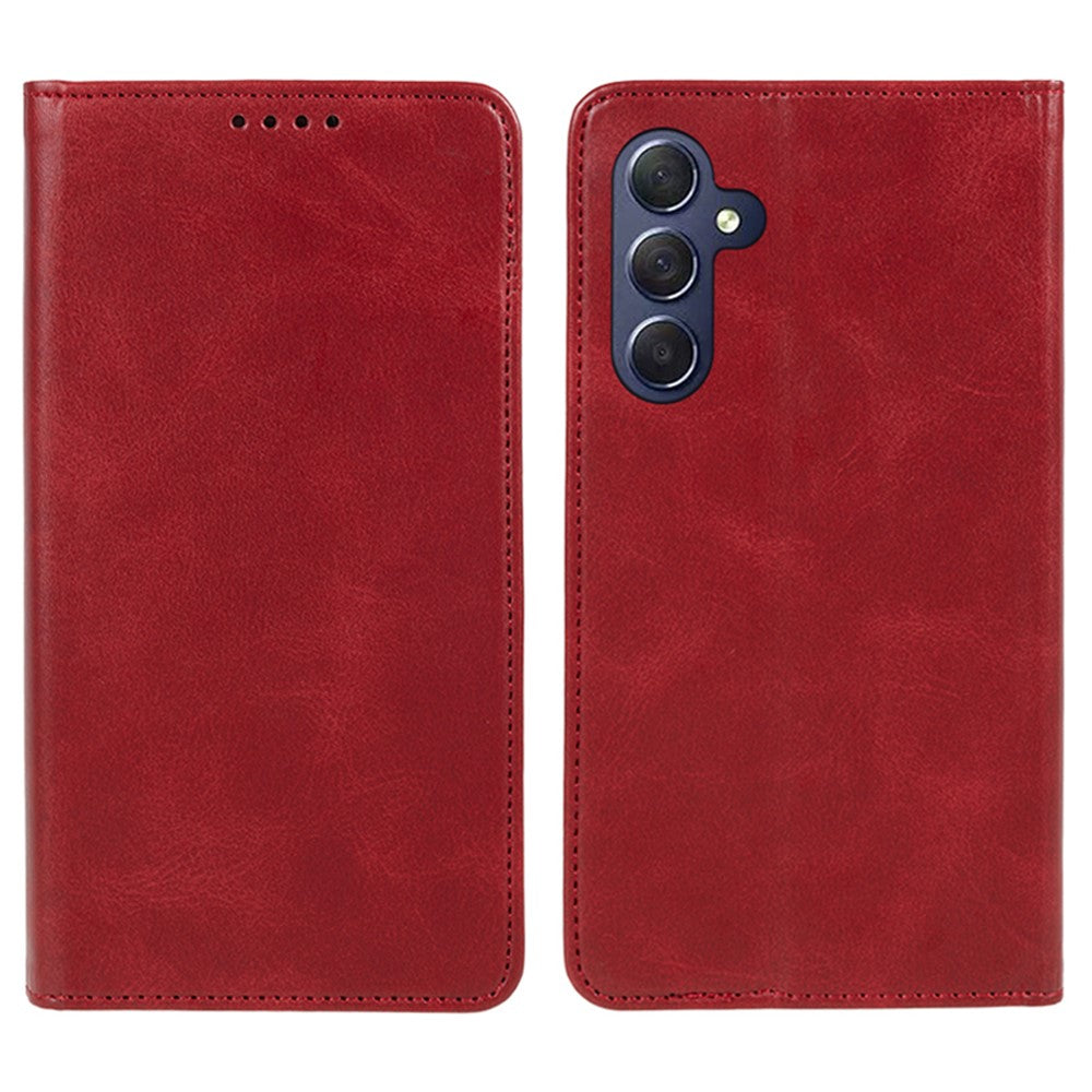 For Samsung Galaxy A24 4G (162.1 x 77.6 x 8.3mm) PU Leather Wallet Stand Case Calf Texture Anti-fall Phone Cover