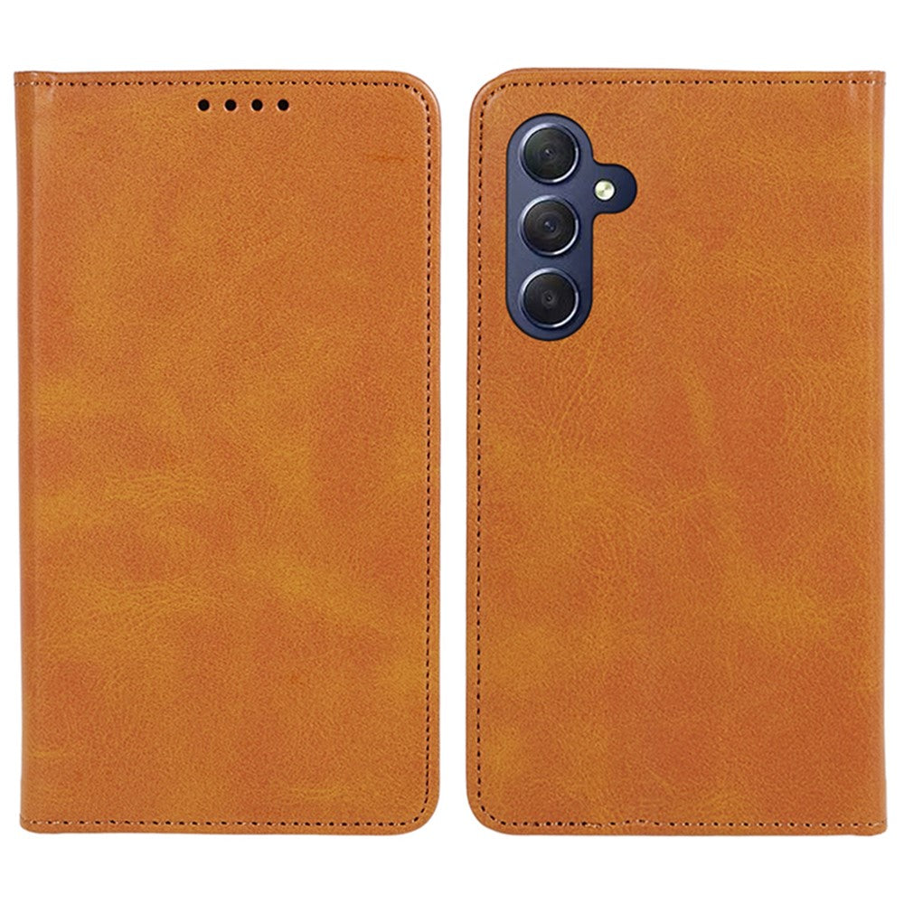 For Samsung Galaxy A24 4G (162.1 x 77.6 x 8.3mm) PU Leather Wallet Stand Case Calf Texture Anti-fall Phone Cover