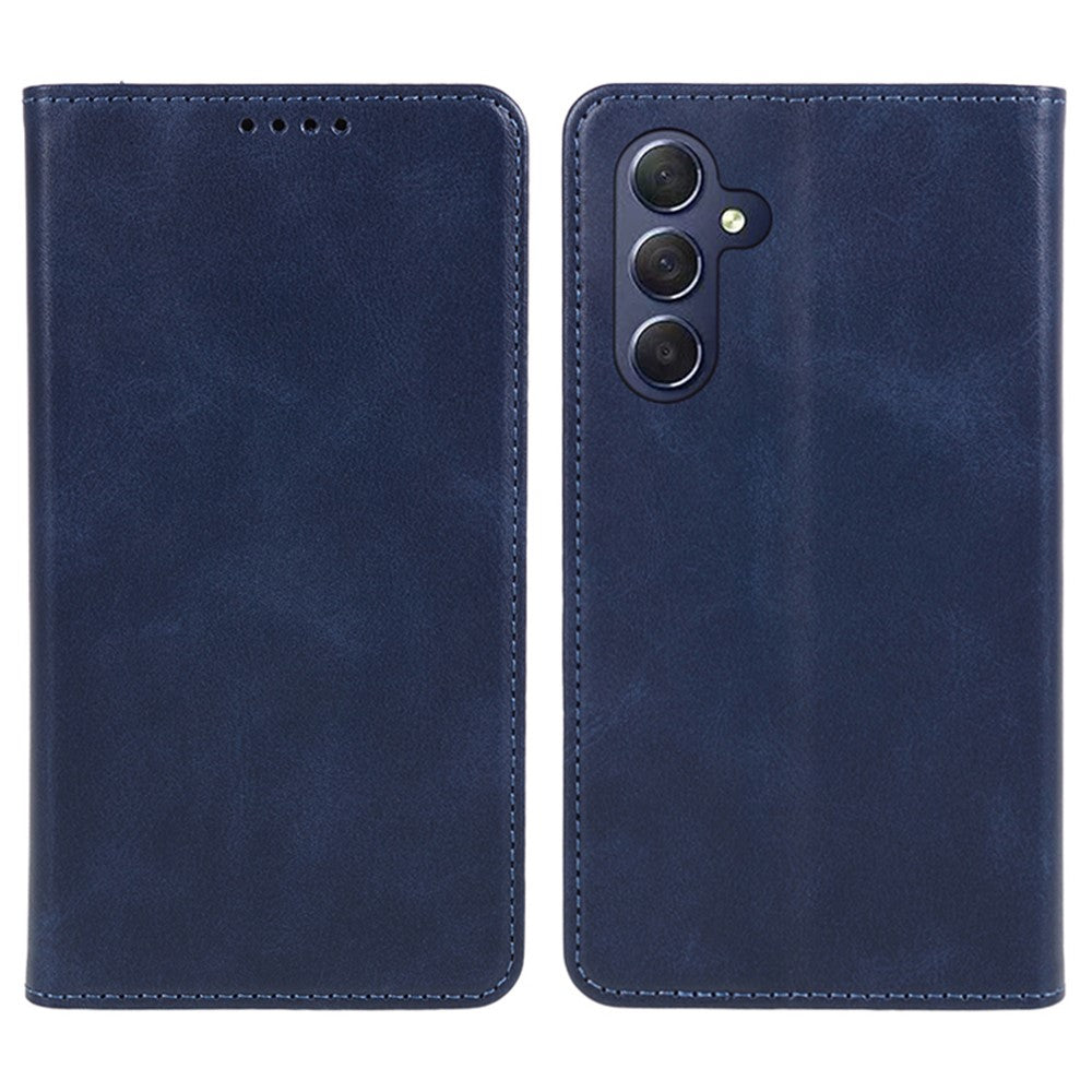 For Samsung Galaxy A24 4G (162.1 x 77.6 x 8.3mm) PU Leather Wallet Stand Case Calf Texture Anti-fall Phone Cover