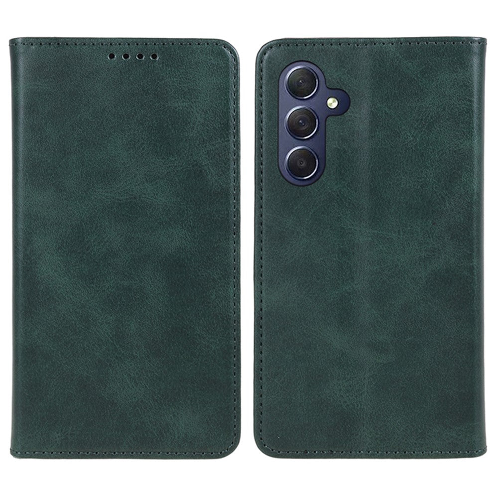 For Samsung Galaxy A24 4G (162.1 x 77.6 x 8.3mm) PU Leather Wallet Stand Case Calf Texture Anti-fall Phone Cover