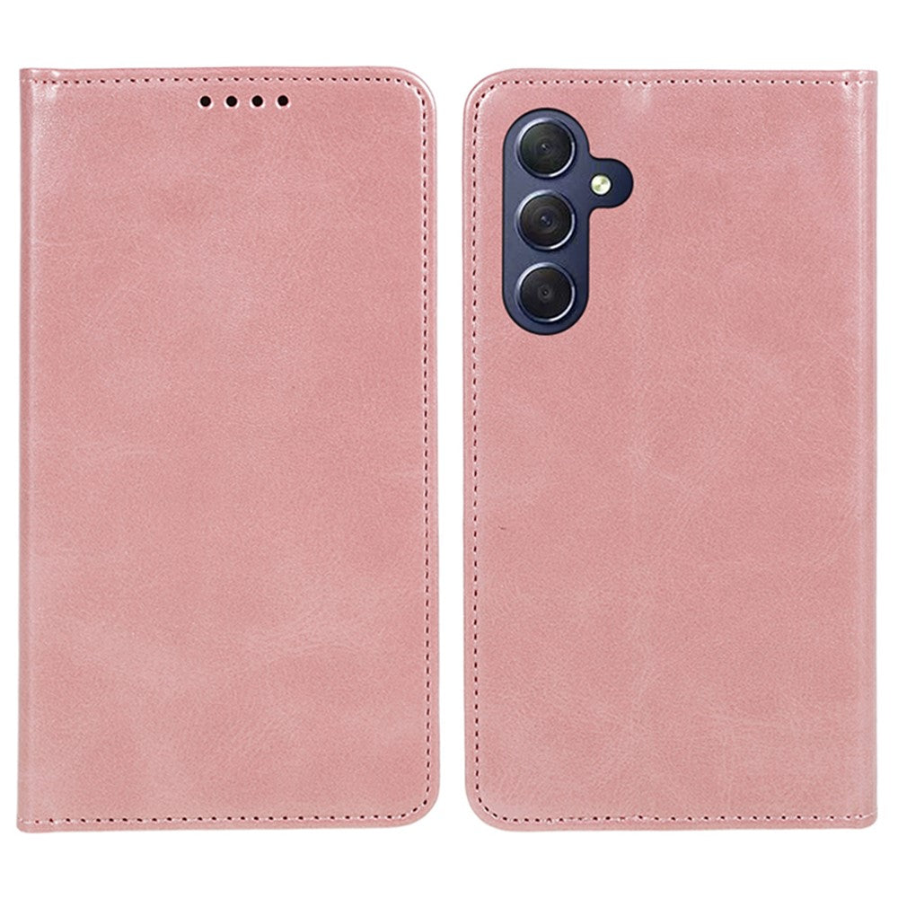 For Samsung Galaxy A24 4G (162.1 x 77.6 x 8.3mm) PU Leather Wallet Stand Case Calf Texture Anti-fall Phone Cover