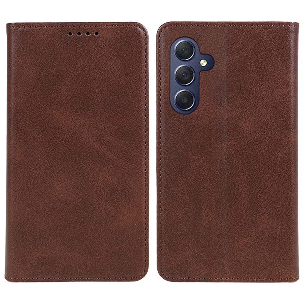 For Samsung Galaxy A24 4G (162.1 x 77.6 x 8.3mm) PU Leather Wallet Stand Case Calf Texture Anti-fall Phone Cover