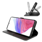 Til Samsung Galaxy A34 5G Kortholder PU-læder Telefoncover Sammenklappeligt Standtelefoncover