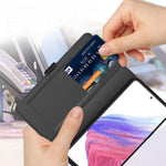 Til Samsung Galaxy A34 5G Kortholder PU-læder Telefoncover Sammenklappeligt Standtelefoncover