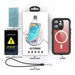 SHELLBOX Dot+ Series IP68 Waterproof Case for iPhone 15 Pro Magnetic PC+TPU Clear Phone Cover Compatible with MagSafe