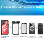 SHELLBOX Dot+ Series Magnetic Case for iPhone 15 Pro Max IP68 Waterproof PC+TPU Clear Phone Shell Compatible with MagSafe