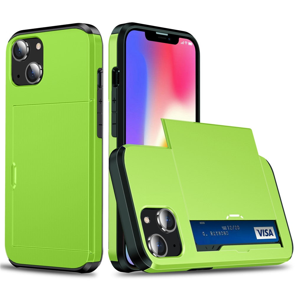 Card Holder Phone Case for iPhone 15 Plus , TPU + PC Dual Layer Anti-drop Phone Cover