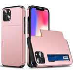 Card Holder Phone Case for iPhone 15 Plus , TPU + PC Dual Layer Anti-drop Phone Cover