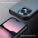 Phone Case with Slide Card Holder for iPhone 15 Pro Max , Anti-scratch TPU + PC Phone Cover