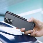Phone Case with Slide Card Holder for iPhone 15 Pro Max , Anti-scratch TPU + PC Phone Cover