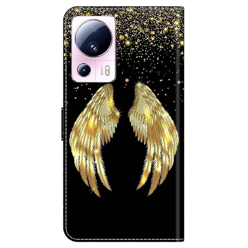 Xiaomi 13 Lite / Civi 2 5G PU-lädermobilskal 3D-mönsterutskrift Stativ Flip-plånboksfodral