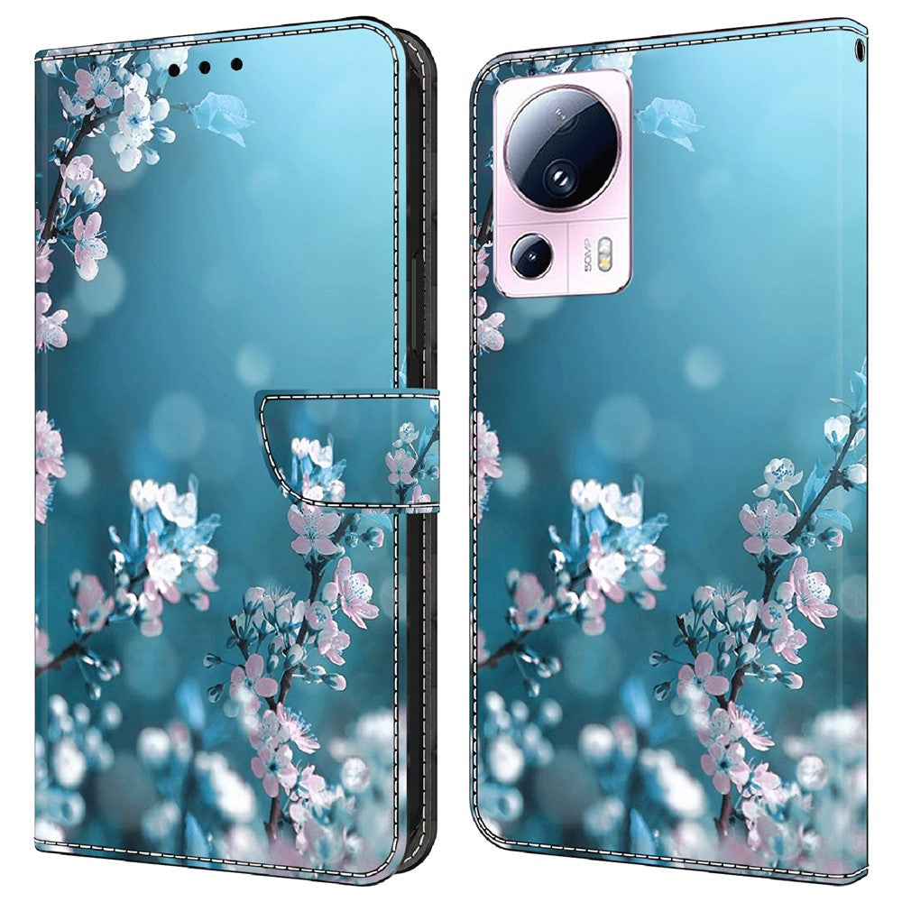 Xiaomi 13 Lite / Civi 2 5G PU-lädermobilskal 3D-mönsterutskrift Stativ Flip-plånboksfodral