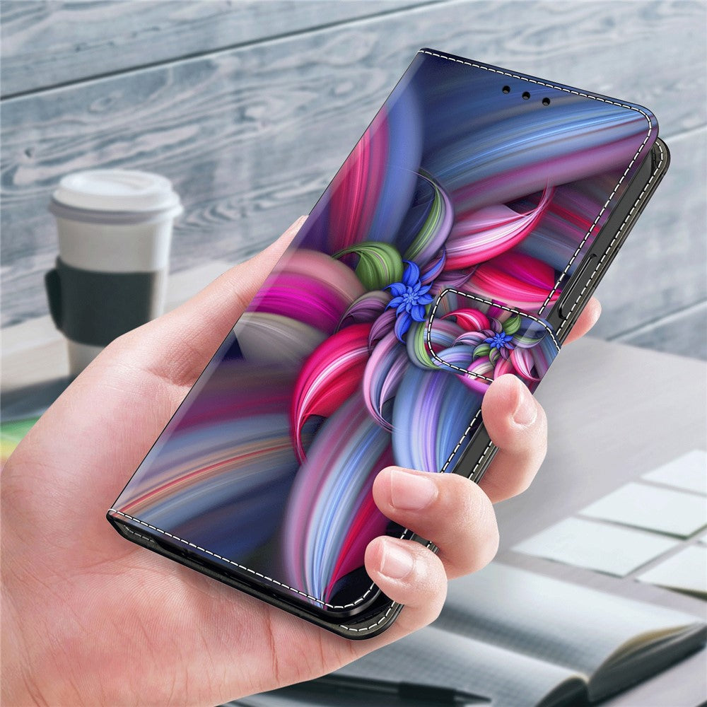Til Samsung Galaxy A23 5G (Global Version) Flipcover i læder med 3D-mønster, stander og kortholder
