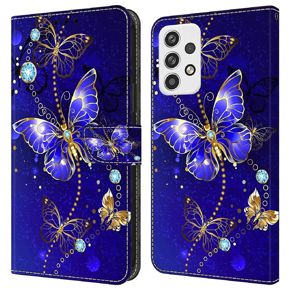 Til Samsung Galaxy A23 5G (Global Version) Flipcover i læder med 3D-mønster, stander og kortholder