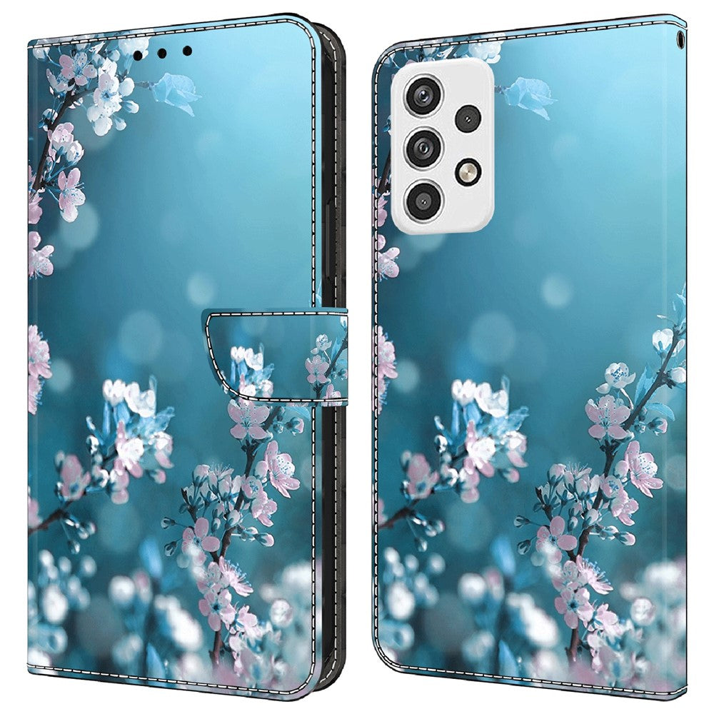 Til Samsung Galaxy A23 5G (Global Version) Flipcover i læder med 3D-mønster, stander og kortholder