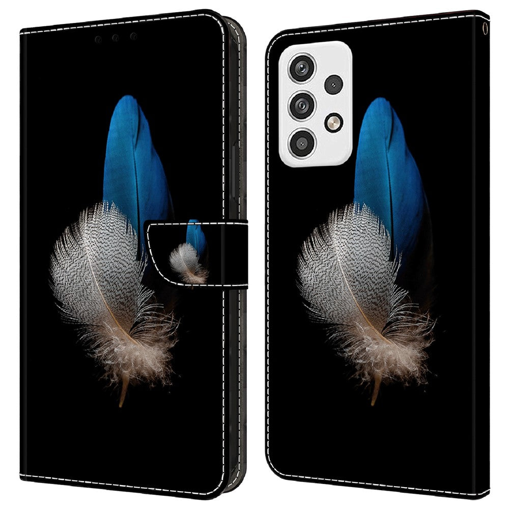 Til Samsung Galaxy A23 5G (Global Version) Flipcover i læder med 3D-mønster, stander og kortholder