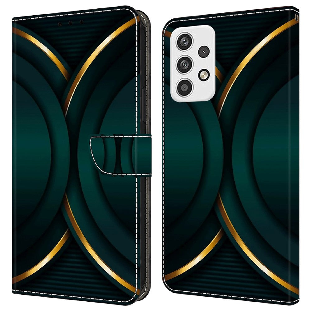 Til Samsung Galaxy A23 5G (Global Version) Flipcover i læder med 3D-mønster, stander og kortholder