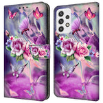 Til Samsung Galaxy A23 5G (Global Version) Flipcover i læder med 3D-mønster, stander og kortholder