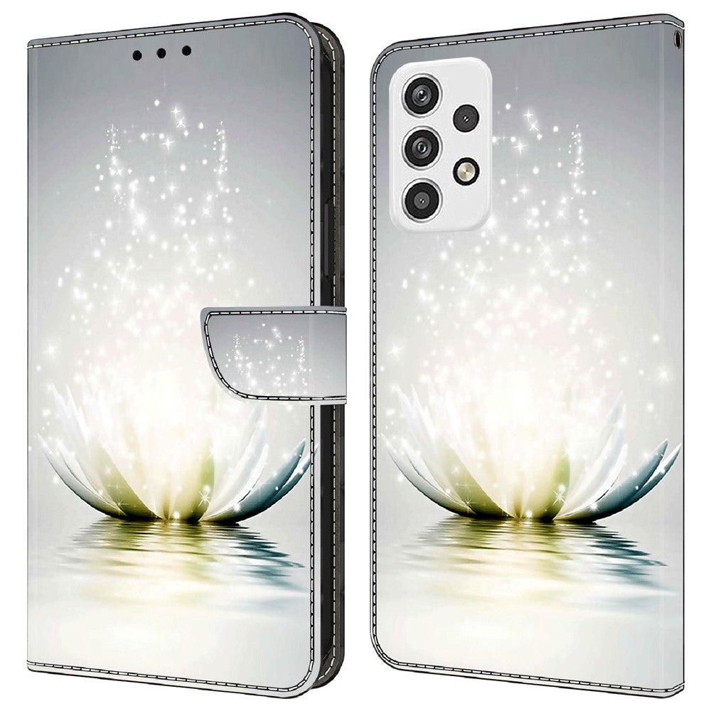 Til Samsung Galaxy A23 5G (Global Version) Flipcover i læder med 3D-mønster, stander og kortholder