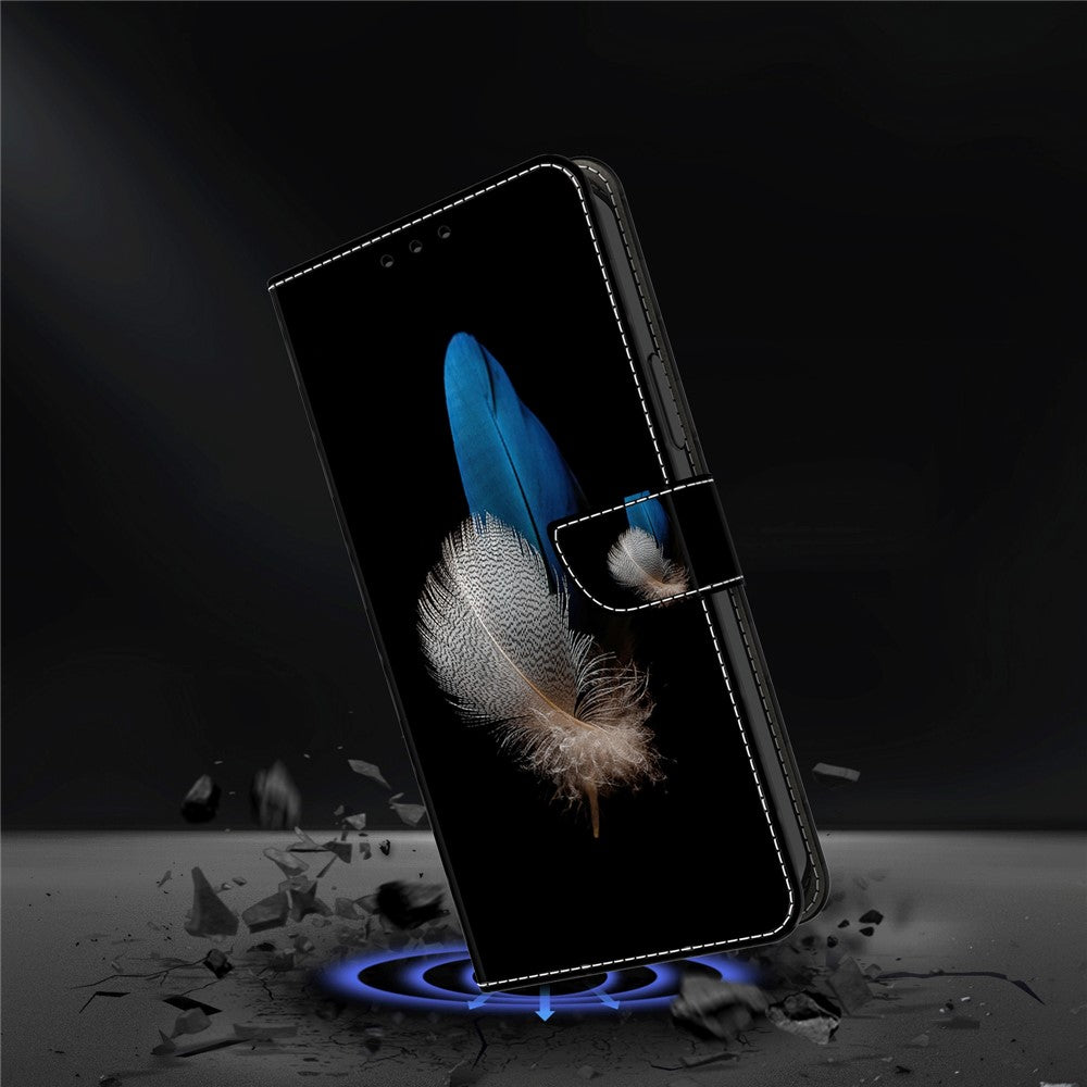 Pung Etui til Samsung Galaxy A52 4G / 5G / A52s 5G, PU Læder Stander 3D Mønsterprint Telefon Cover