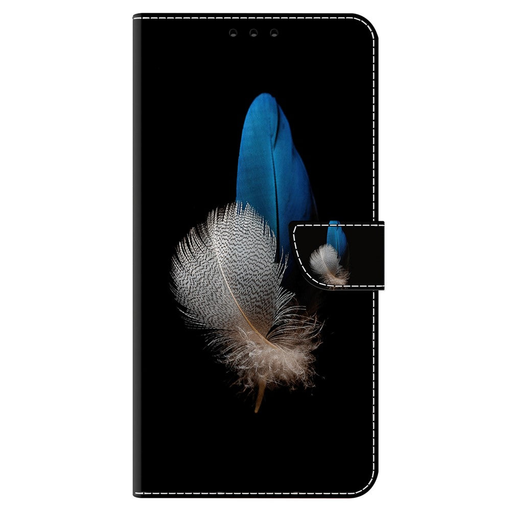 Pung Etui til Samsung Galaxy A52 4G / 5G / A52s 5G, PU Læder Stander 3D Mønsterprint Telefon Cover