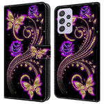 Pung Etui til Samsung Galaxy A52 4G / 5G / A52s 5G, PU Læder Stander 3D Mønsterprint Telefon Cover