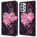 Pung Etui til Samsung Galaxy A52 4G / 5G / A52s 5G, PU Læder Stander 3D Mønsterprint Telefon Cover