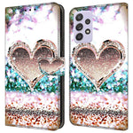 Pung Etui til Samsung Galaxy A52 4G / 5G / A52s 5G, PU Læder Stander 3D Mønsterprint Telefon Cover