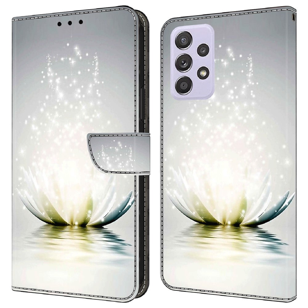 Pung Etui til Samsung Galaxy A52 4G / 5G / A52s 5G, PU Læder Stander 3D Mønsterprint Telefon Cover