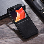 Til Samsung Galaxy Z Flip5 5G Stødsikkert Telefoncover PU-læderbelagt Hårdt PC Ultratyndt Cover