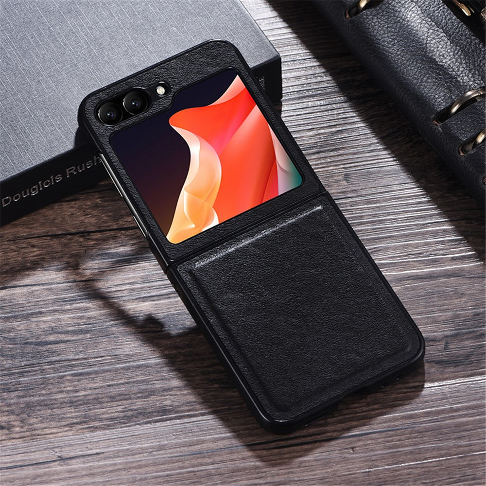 Til Samsung Galaxy Z Flip5 5G Stødsikkert Telefoncover PU-læderbelagt Hårdt PC Ultratyndt Cover