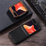 Til Samsung Galaxy Z Flip5 5G Stødsikkert Telefoncover PU-læderbelagt Hårdt PC Ultratyndt Cover