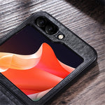 Til Samsung Galaxy Z Flip5 5G Stødsikkert Telefoncover PU-læderbelagt Hårdt PC Ultratyndt Cover