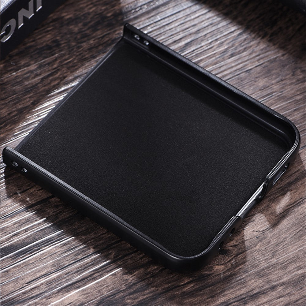 Til Samsung Galaxy Z Flip5 5G Stødsikkert Telefoncover PU-læderbelagt Hårdt PC Ultratyndt Cover