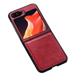 Til Samsung Galaxy Z Flip5 5G Stødsikkert Telefoncover PU-læderbelagt Hårdt PC Ultratyndt Cover