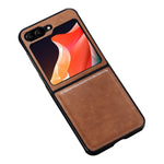 Til Samsung Galaxy Z Flip5 5G Stødsikkert Telefoncover PU-læderbelagt Hårdt PC Ultratyndt Cover