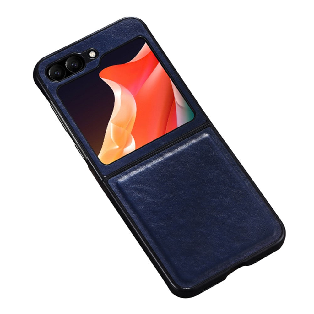 Til Samsung Galaxy Z Flip5 5G Stødsikkert Telefoncover PU-læderbelagt Hårdt PC Ultratyndt Cover