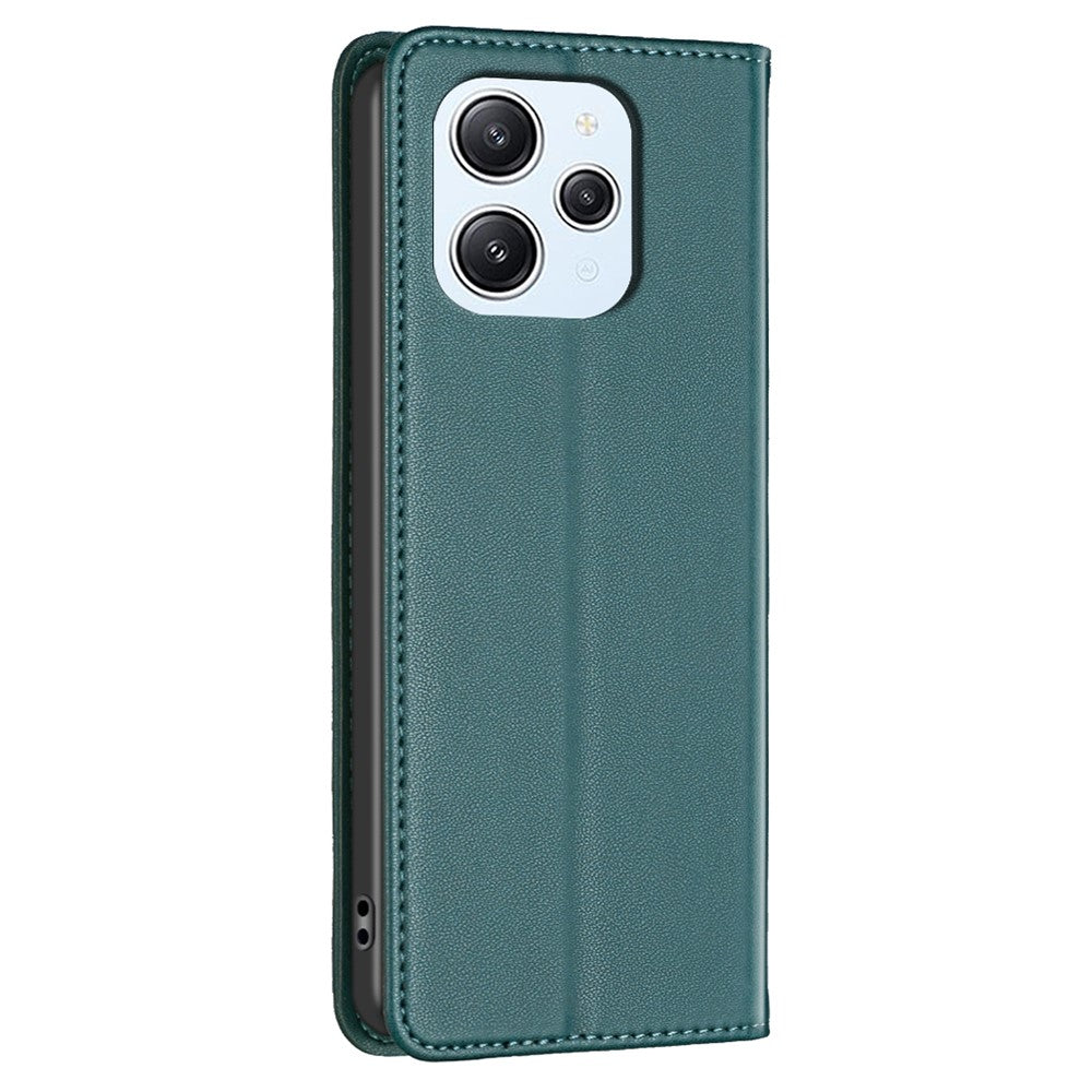 BINFEN COLOR BF18 För Xiaomi Redmi 12 4G Självabsorberande Magnetiskt Läder Flipfodral mobilskal med Korthållare