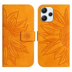HT04 For Xiaomi Redmi 12 4G Leather Wallet Stand Case Sunflower Imprinted Phone Cover with Shoulder Strap