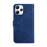 HT03 Wallet Stand Phone Cover for Xiaomi Redmi 12 4G Imprinted PU Leather Phone Case with Wrist Strap