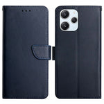 HT02 For Xiaomi Redmi 12 4G TPU+Genuine Cow Leather Wallet Stand Case Nappa Texture Shockproof Phone Cover