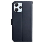HT02 For Xiaomi Redmi 12 4G TPU+Genuine Cow Leather Wallet Stand Case Nappa Texture Shockproof Phone Cover