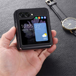 For Samsung Galaxy Z Flip5 5G Slim Phone Case Cowhide Leather + PC Non-Slip Shockproof Cover