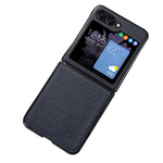 For Samsung Galaxy Z Flip5 5G Slim Phone Case Cowhide Leather + PC Non-Slip Shockproof Cover