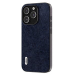 ABEEL For iPhone 15 Pro Max Retro Litchi Texture Phone Case PU Leather Coated PC+TPU Back Cover