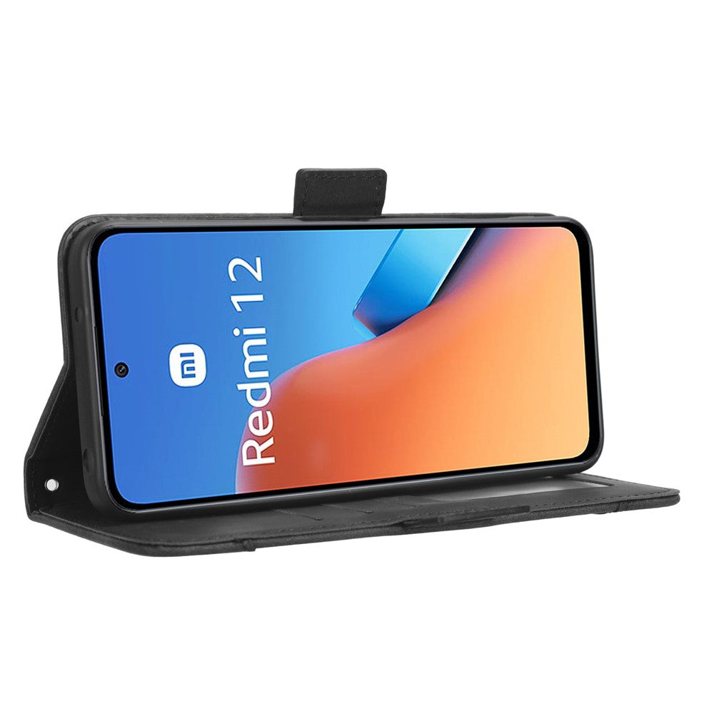 For Xiaomi Redmi 12 4G / 12 5G (Global) / Note 12R 5G / Poco M6 Pro 5G Multiple Card Slots Flip Stand Phone Case PU Leather Wallet Cover