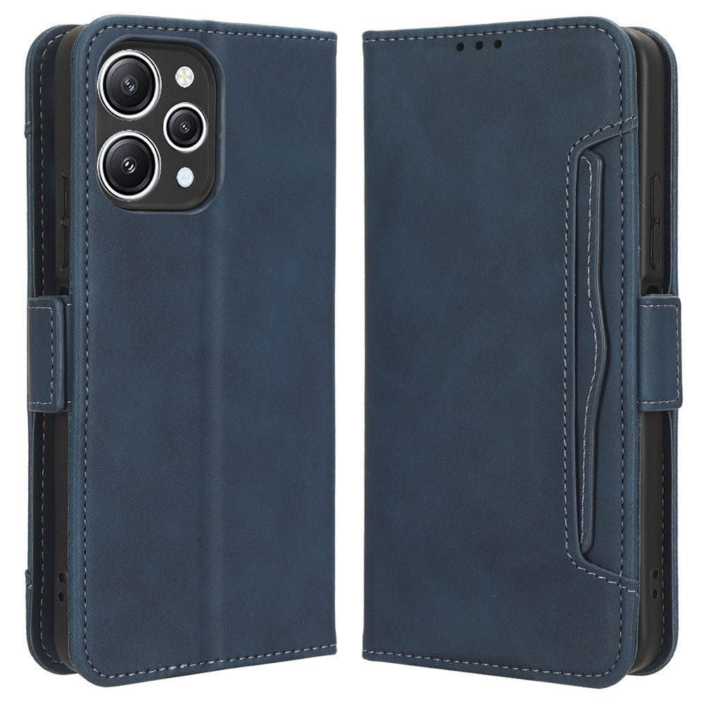 For Xiaomi Redmi 12 4G / 12 5G (Global) / Note 12R 5G / Poco M6 Pro 5G Multiple Card Slots Flip Stand Phone Case PU Leather Wallet Cover