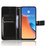Xiaomi Redmi 12 4G / 12 5G (Global) / Note 12R 5G / Poco M6 Pro 5G mobilskal Crazy Horse Texture PU-läder Folio Flip Stand Plånboksfodral